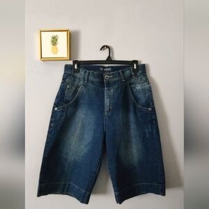 Bermuda shorts Dust Jeans Embroidery Streetwear Sz 34 Unisex Relaxed Fit